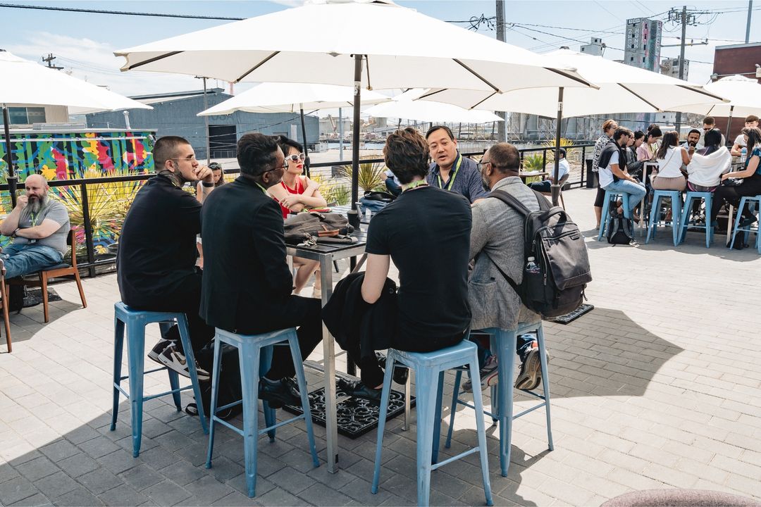 Founders networking between sessions