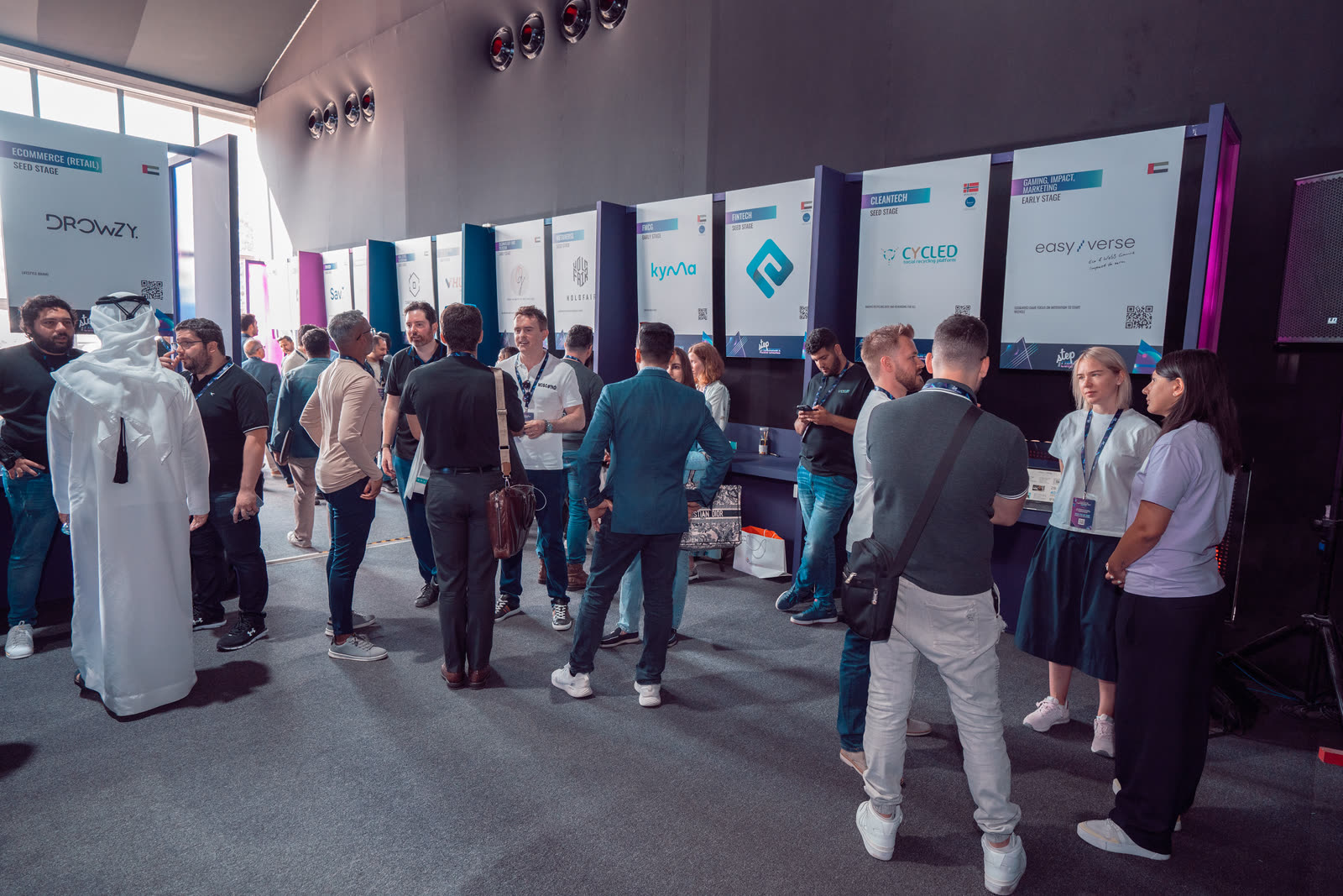 Attendees connecting at Step Dubai
